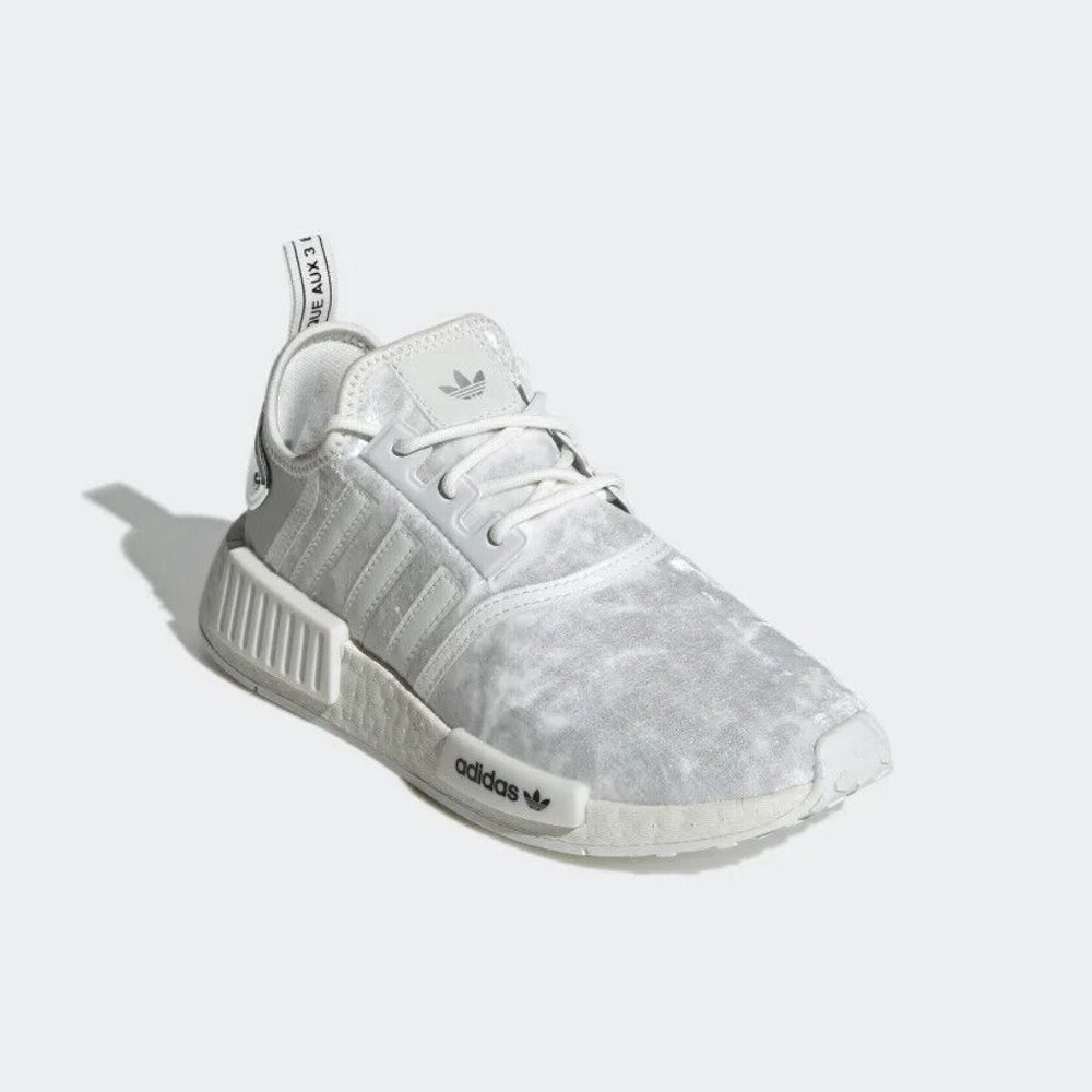 Adidas Originals Women's Crystal white Silver Velour PK NMD_R1 Sneakers GW5681